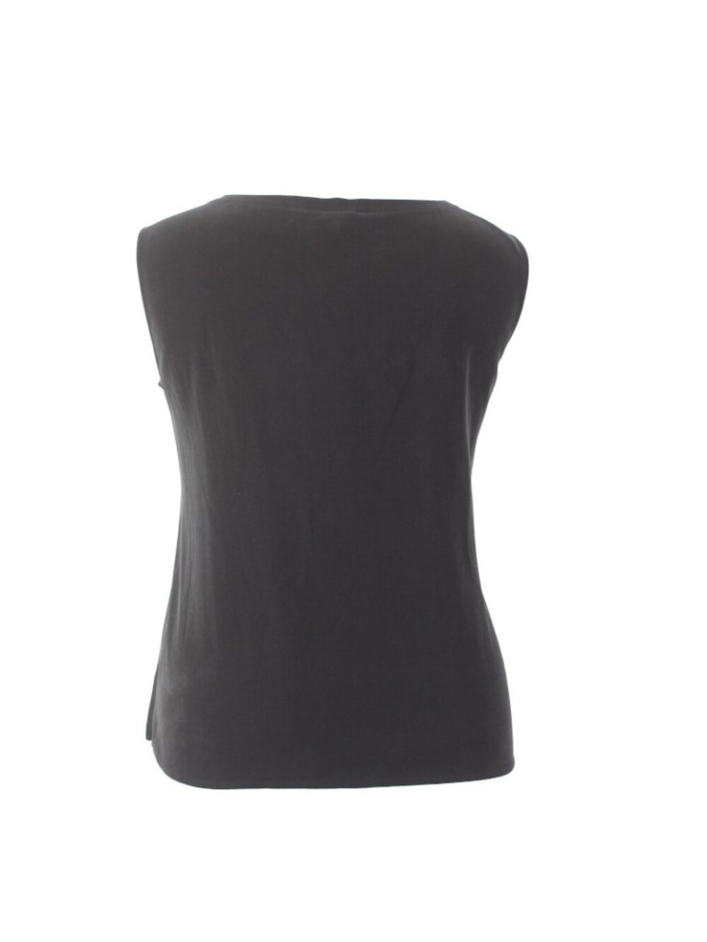 Eileen Fisher Top $138 Sz 2X Black Rounded Shell 100% Silk Top - Picture 4 of 11
